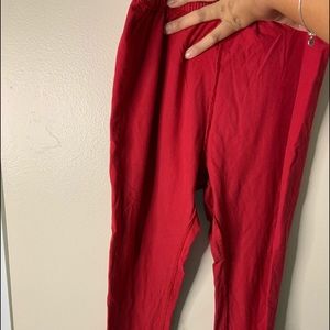Red long leggings